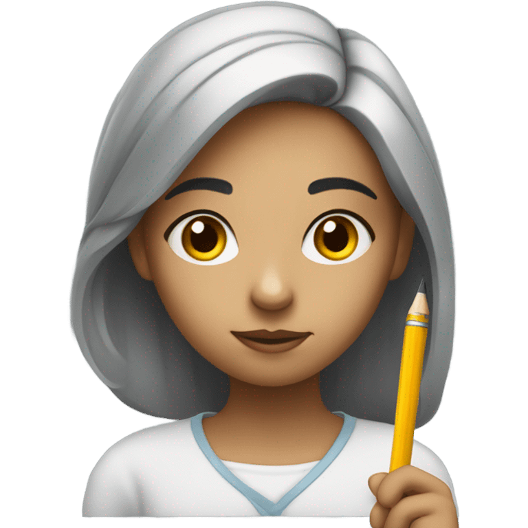 girl with a pen emoji