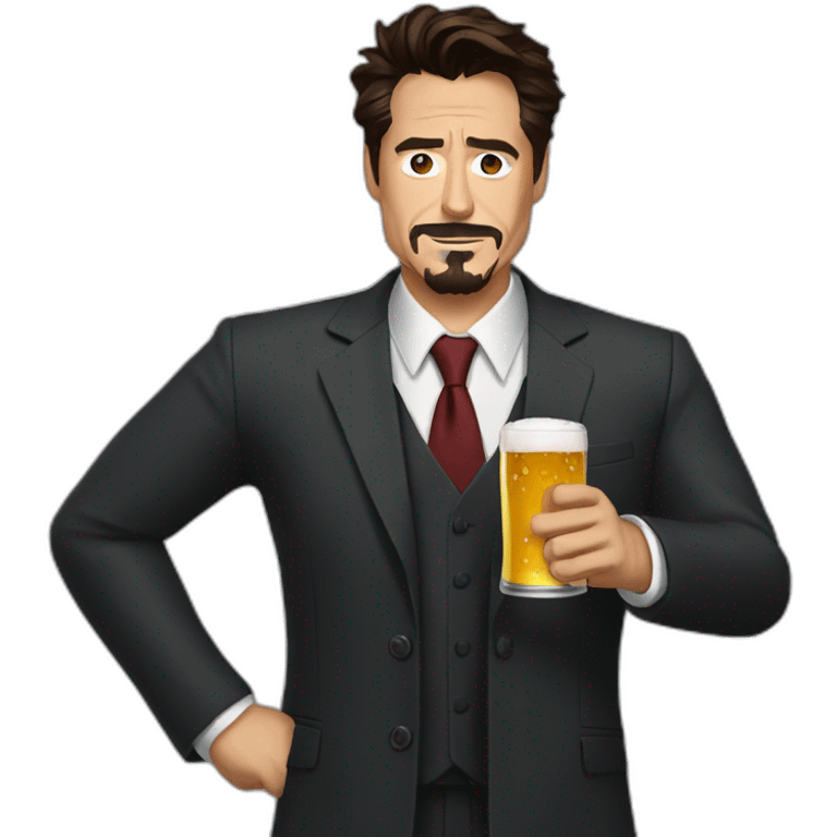 Tony Stark Holding a beer emoji