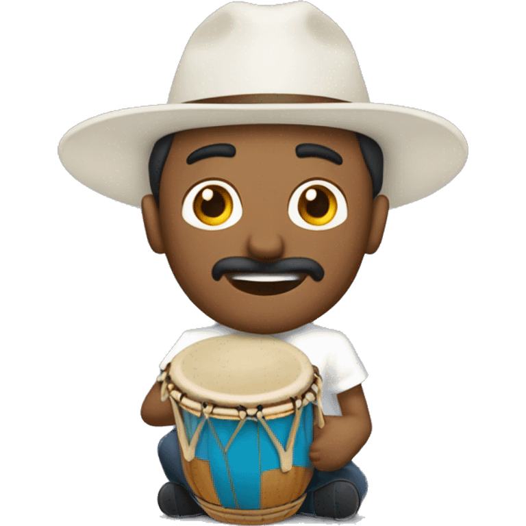 HOMBRE BLANCO SENTADO TOCANGO DOS CONGAS emoji