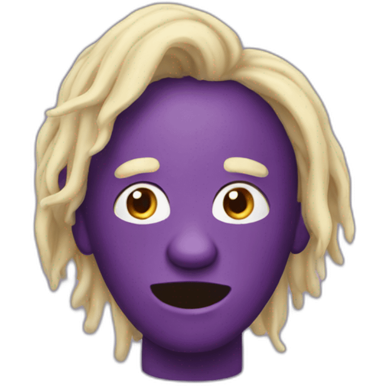 Blonde mange aubergine emoji