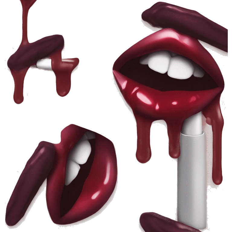 Vampire lipstick with drips emoji