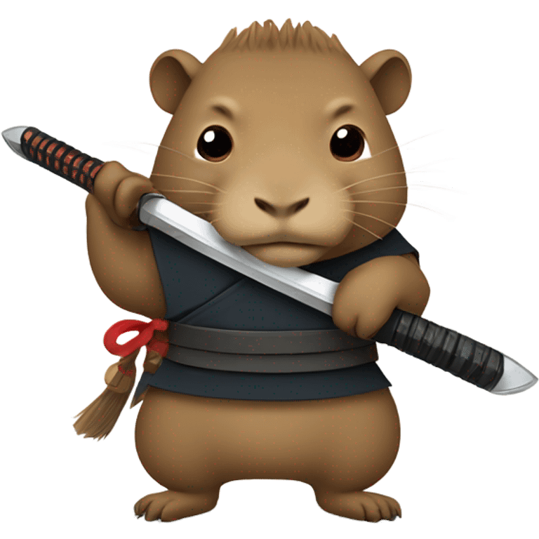 Capybara with a samauri sword emoji