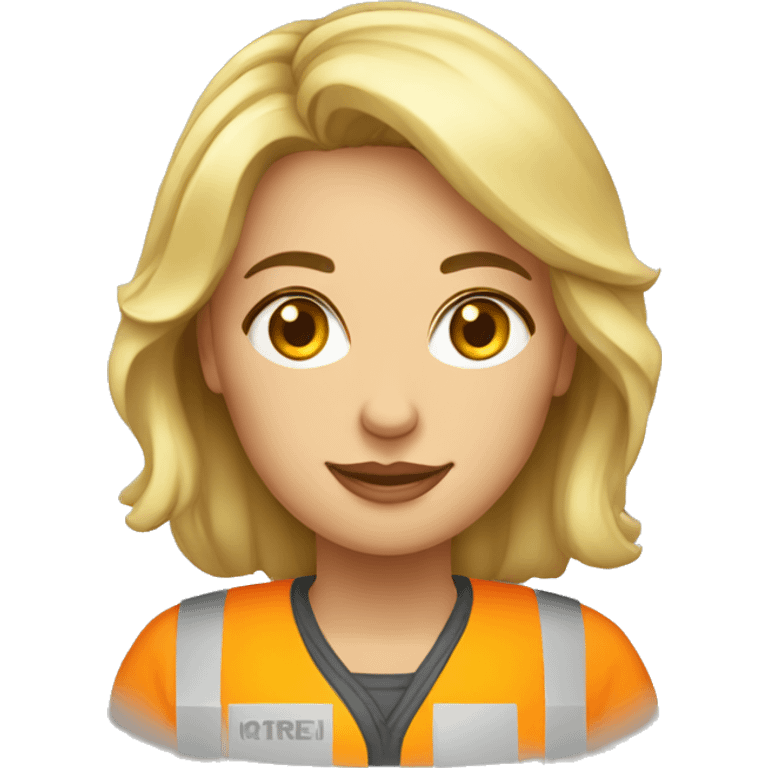 construtora mulher branca loira emoji