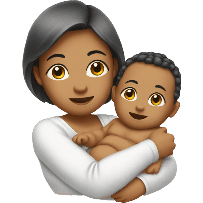 Baby with mom emoji