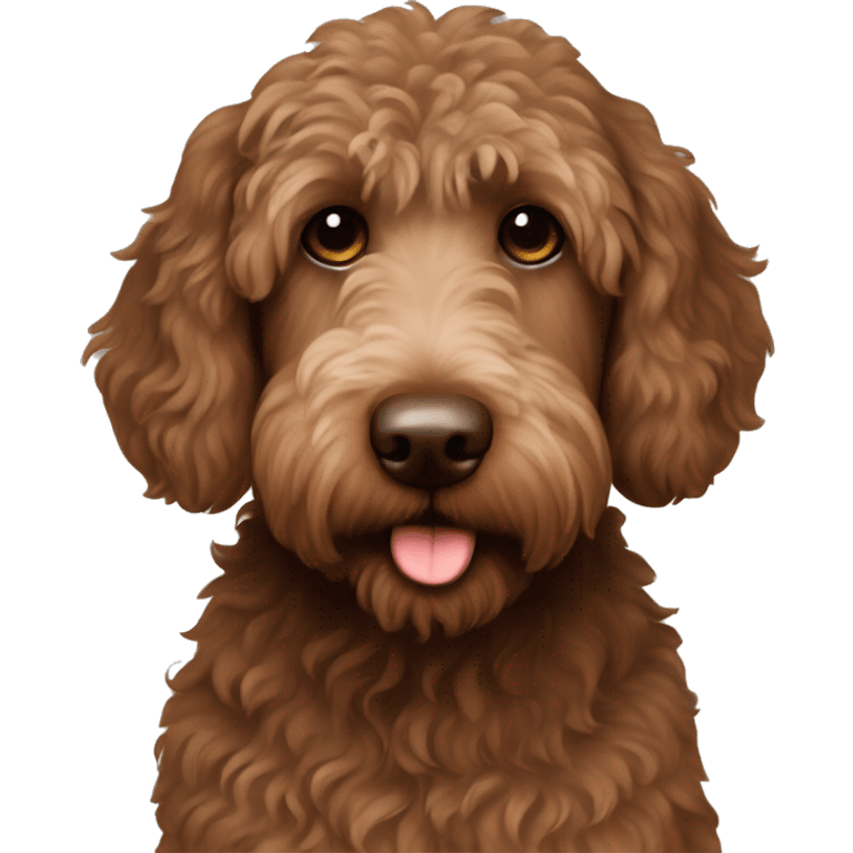 Brown labradoodle emoji