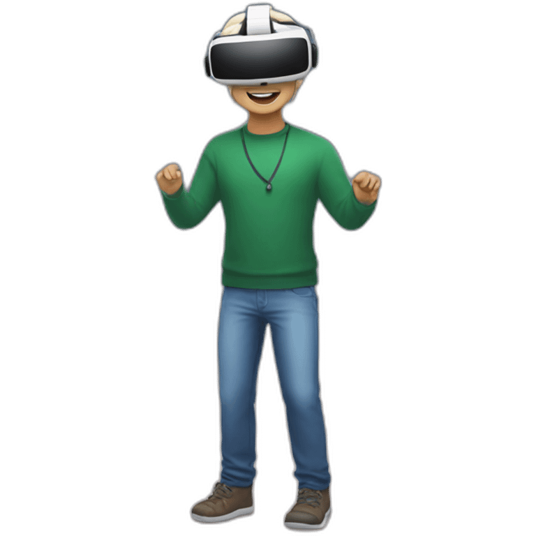 full body david in vr headset christmas emoji