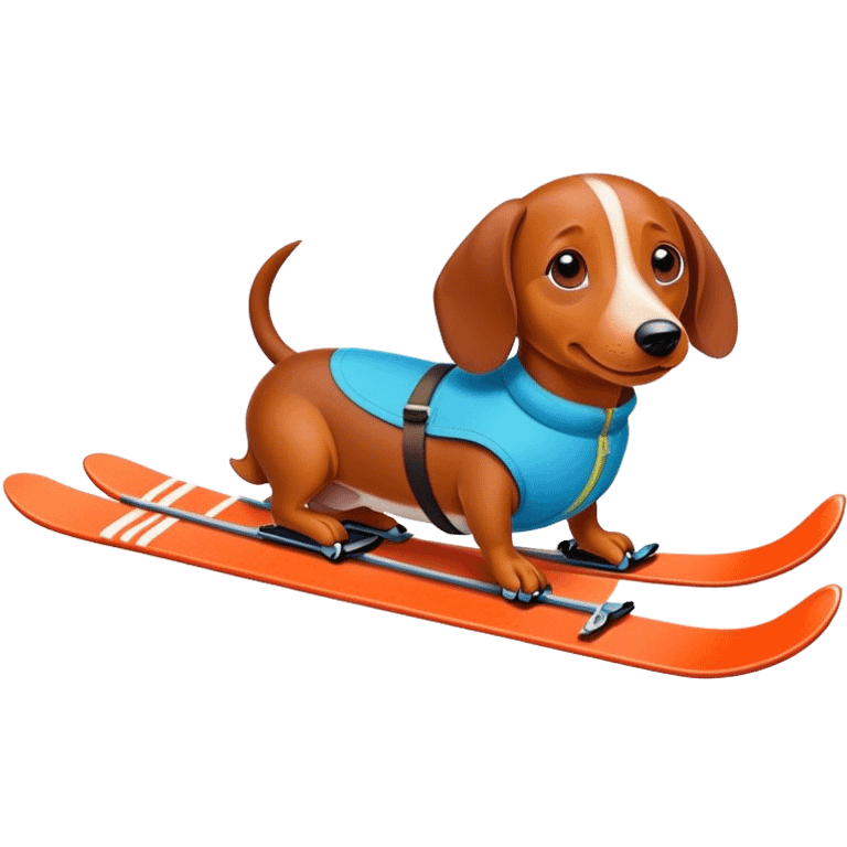 Weiner dog skiing emoji