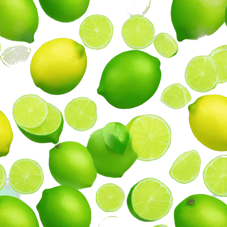 Yellow emoji face eating limes emoji