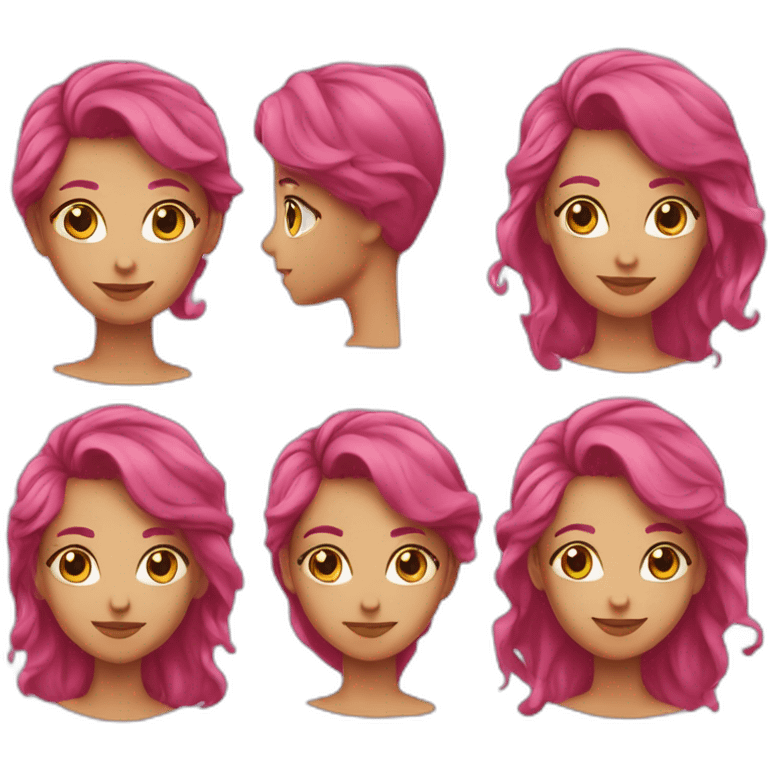 fille cheveux roze emoji