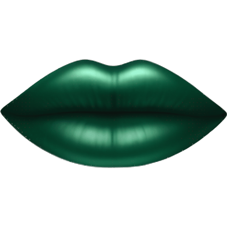 Lips of a dark emerald color in the form of a kiss emoji