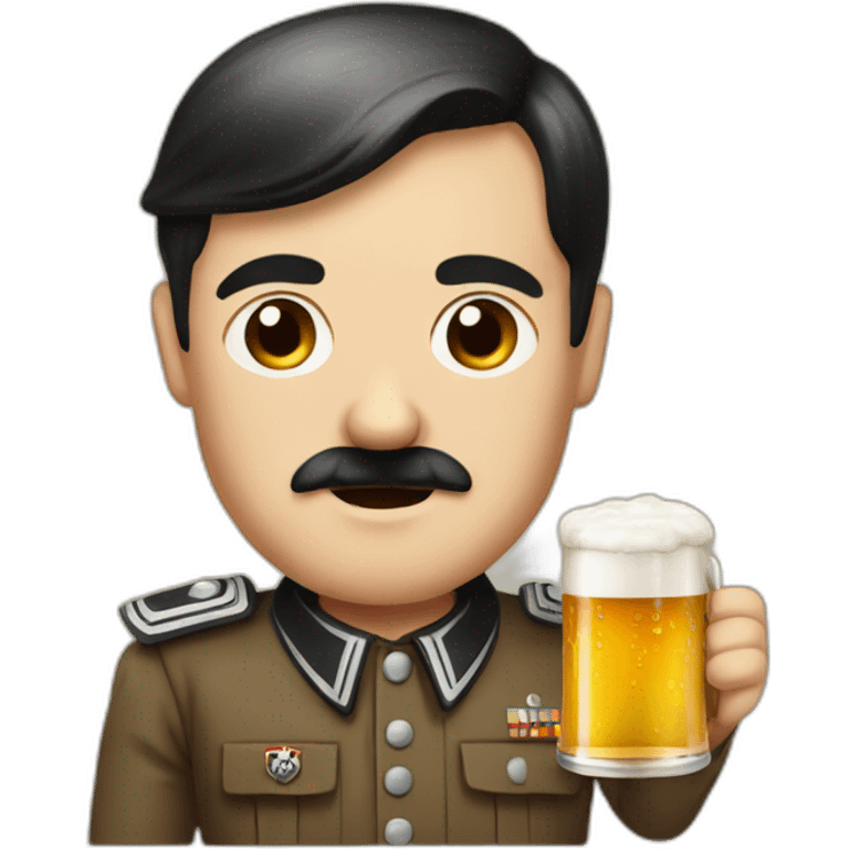 Hitler with beer emoji