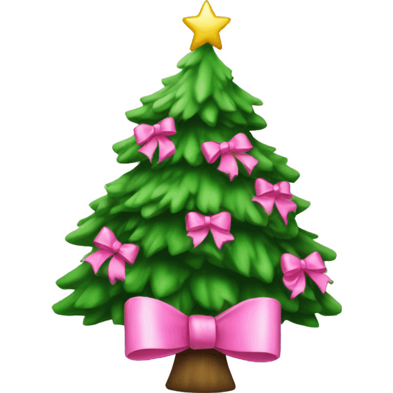 Christmas tree with pink bows  emoji