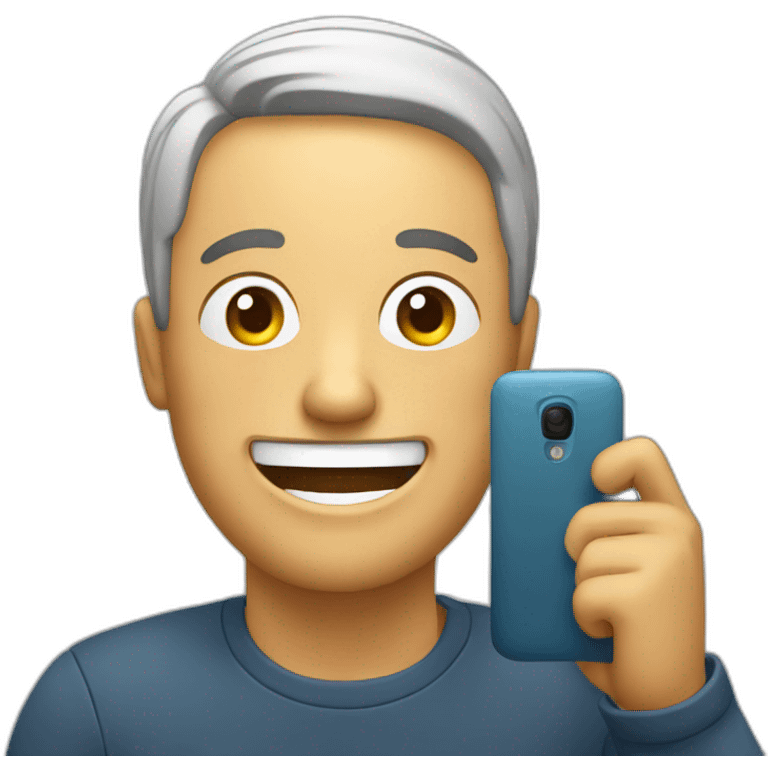 happy man with a phone emoji