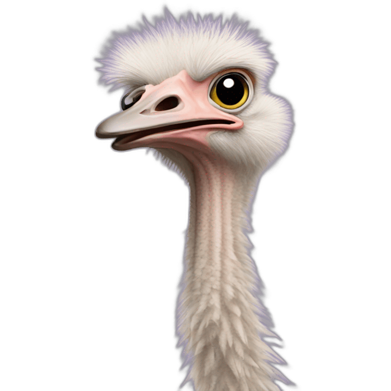 ostrich has a chin emoji