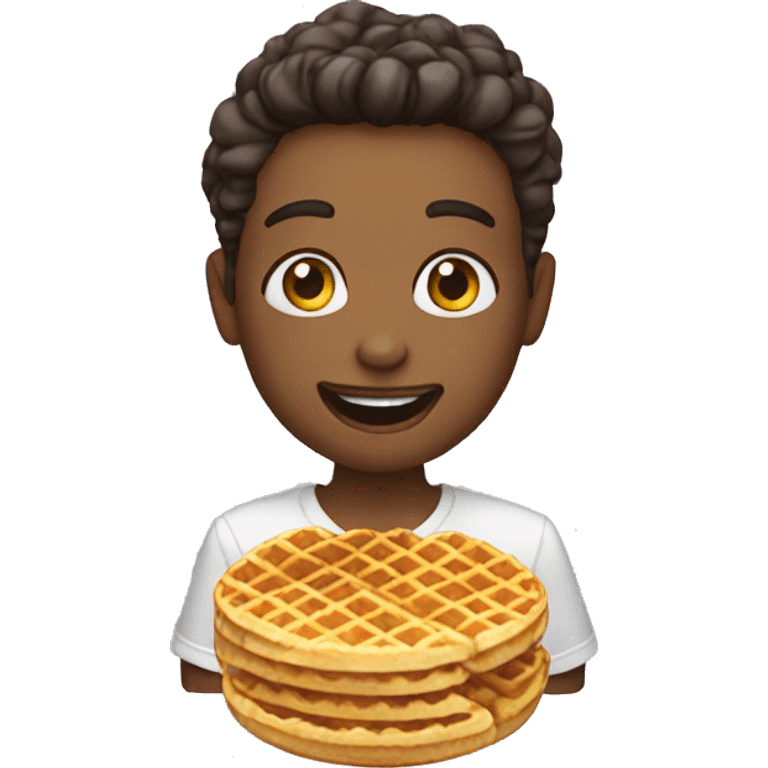 me eating  waffle emoji