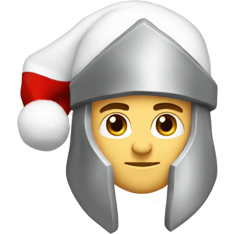 white spartan male wearing red santa hat emoji