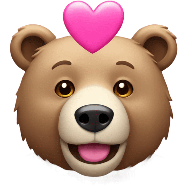 Bear with pink heart emoji