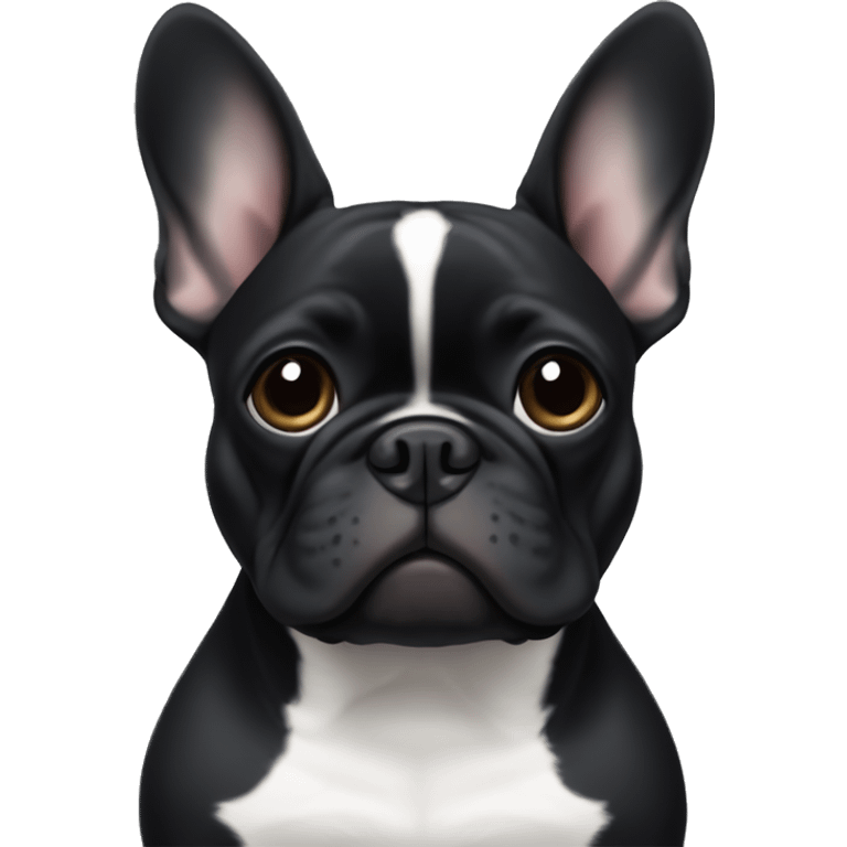 Black french bulldog with white cross on its neck emoji