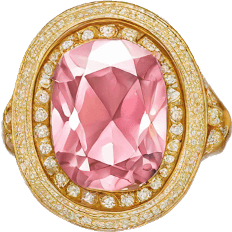 Gold ring pink diamond  emoji