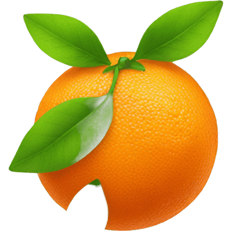 orange with green leaf emoji