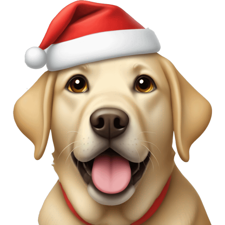 labrador with santa hat emoji