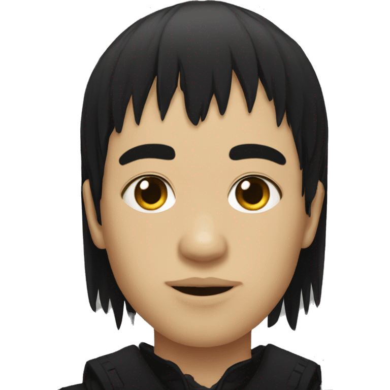 Byzantine Mexican Goth boy with black hair and bangs  emoji