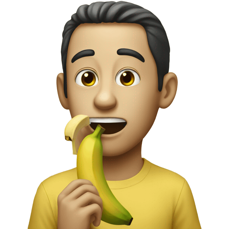 eating a banana emoji