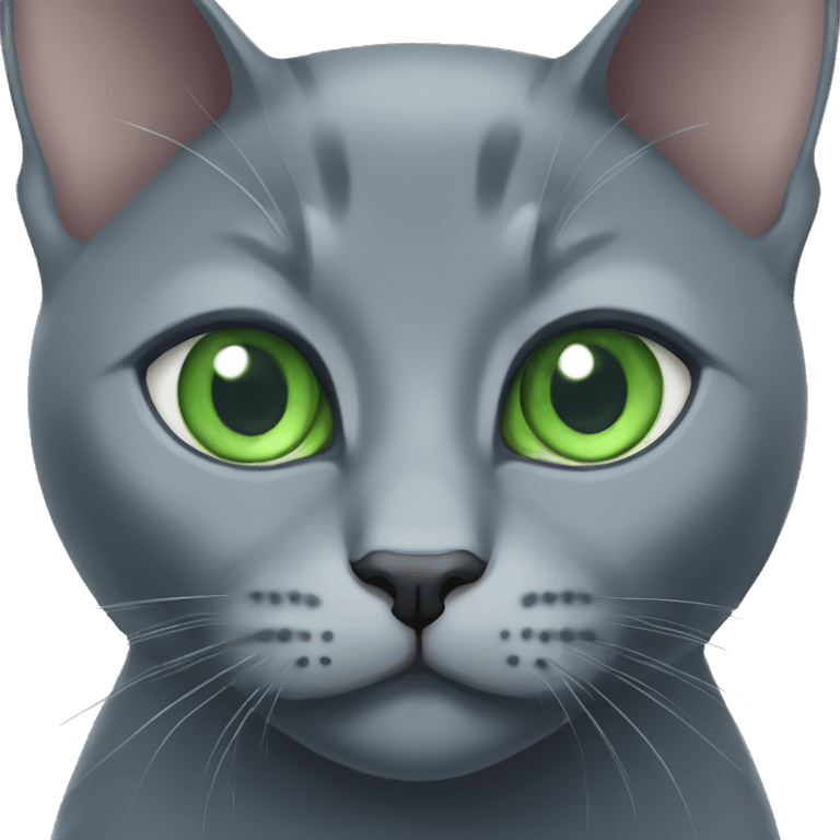 Russian blue cat with green eyes   emoji