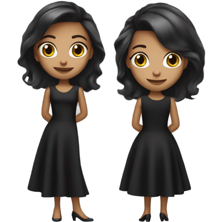 elegant girl in black dress emoji