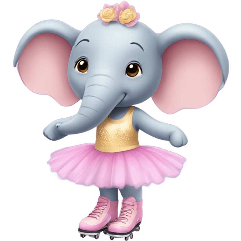 Ballerina elephant wearing roller skates and fairy wings emoji