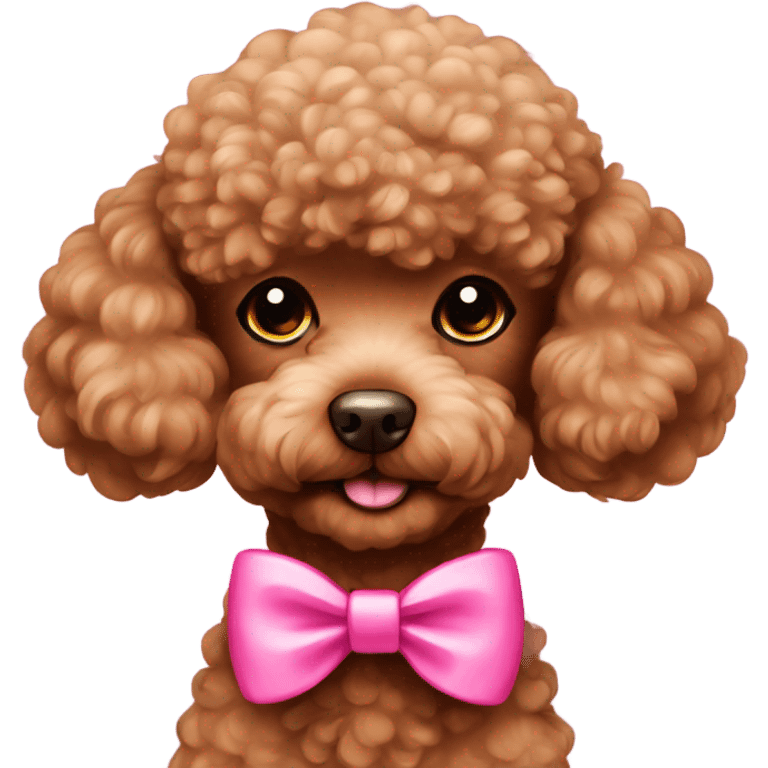 brown toy poodle with pink bow emoji