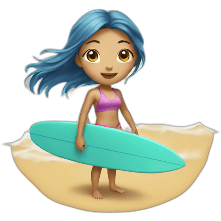 Asian Surfer girl emoji