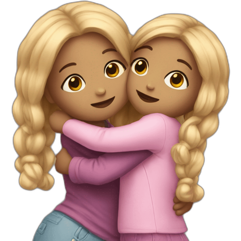 two dolls hugging emoji