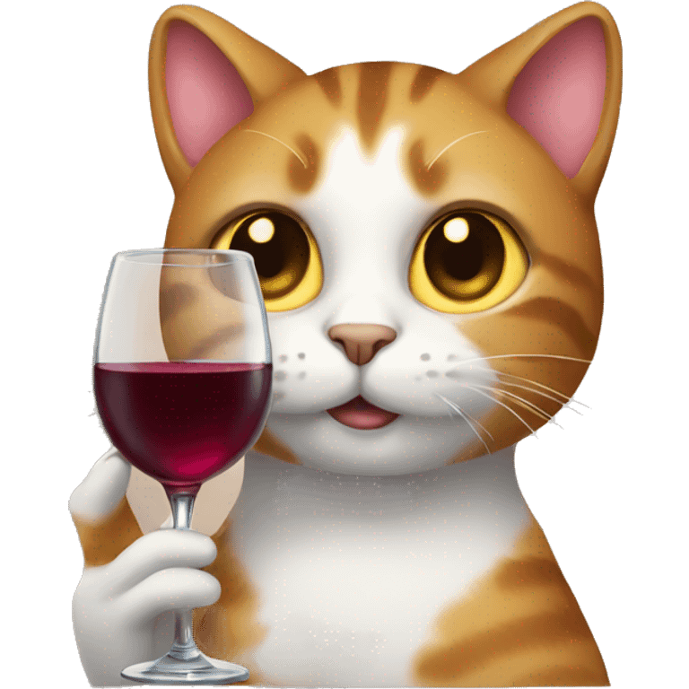 cat with a glass of wine emoji