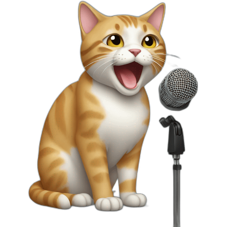 cat singing into mic emoji