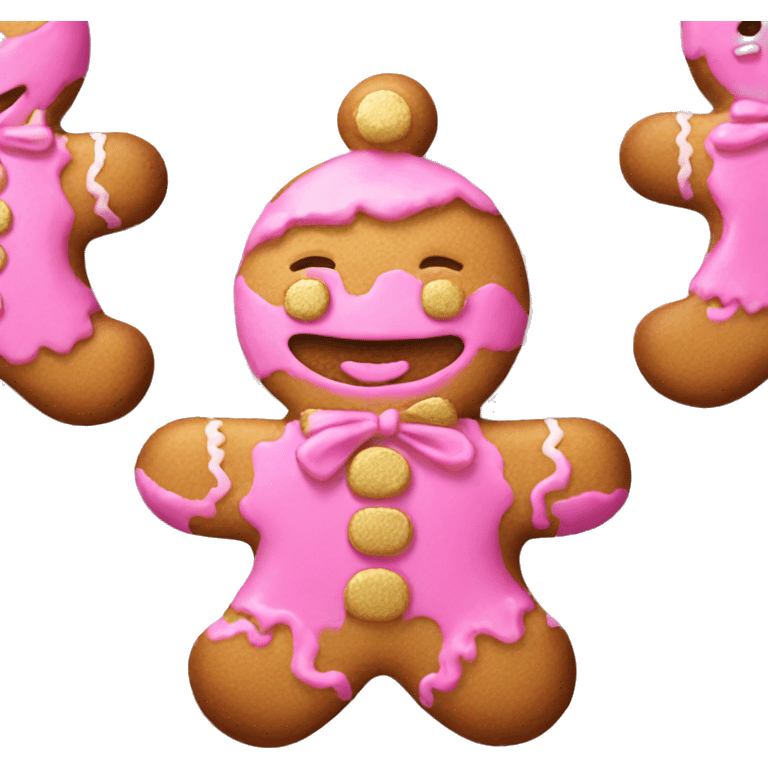 pink and gold gingerbread emoji