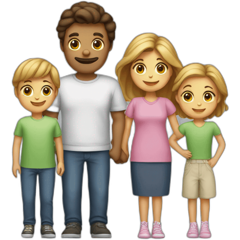 Mum, dad, big sister, brother, little sister  emoji