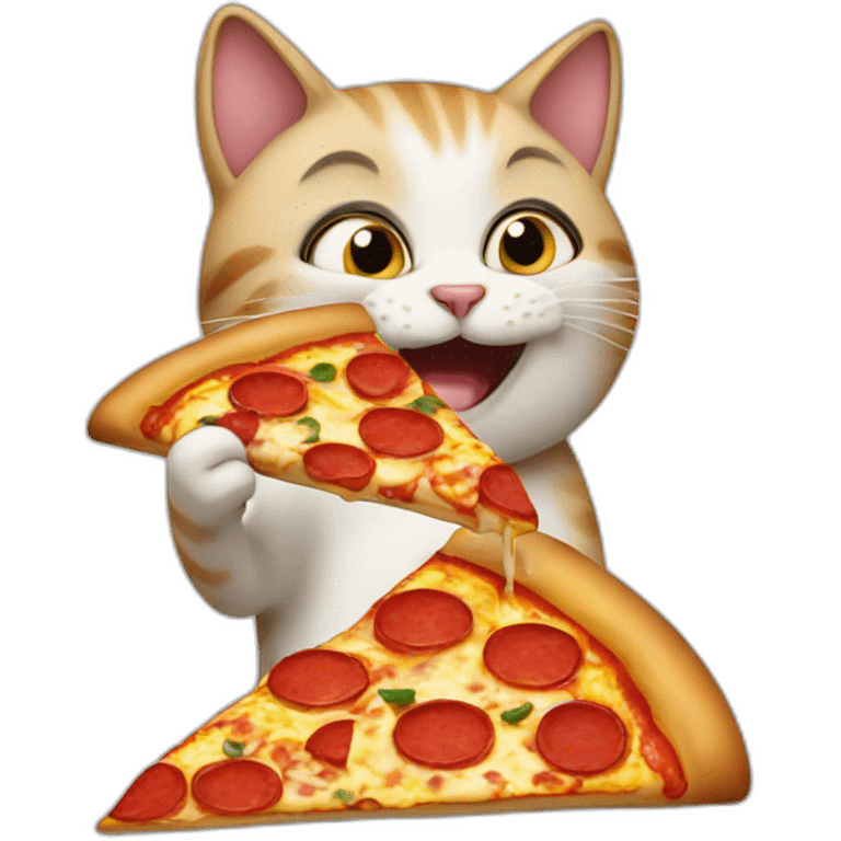 cat eat pizza emoji