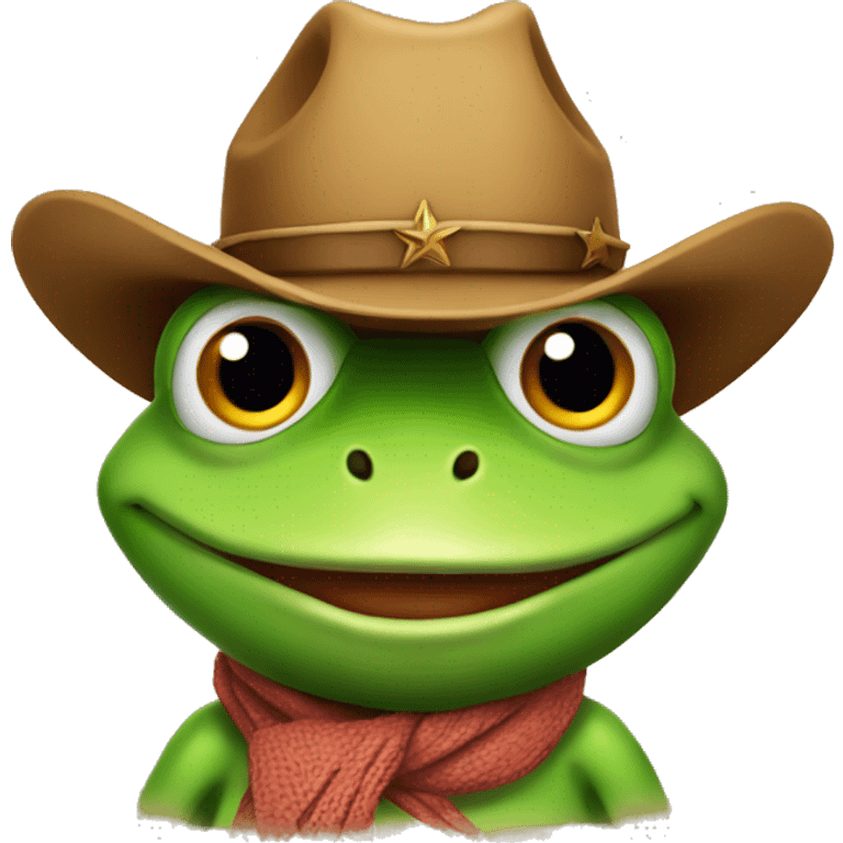 Frog wearing a cowboy hat emoji