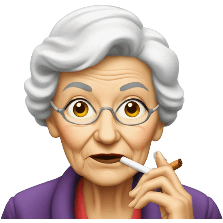 Old lady smoking a cigarette  emoji