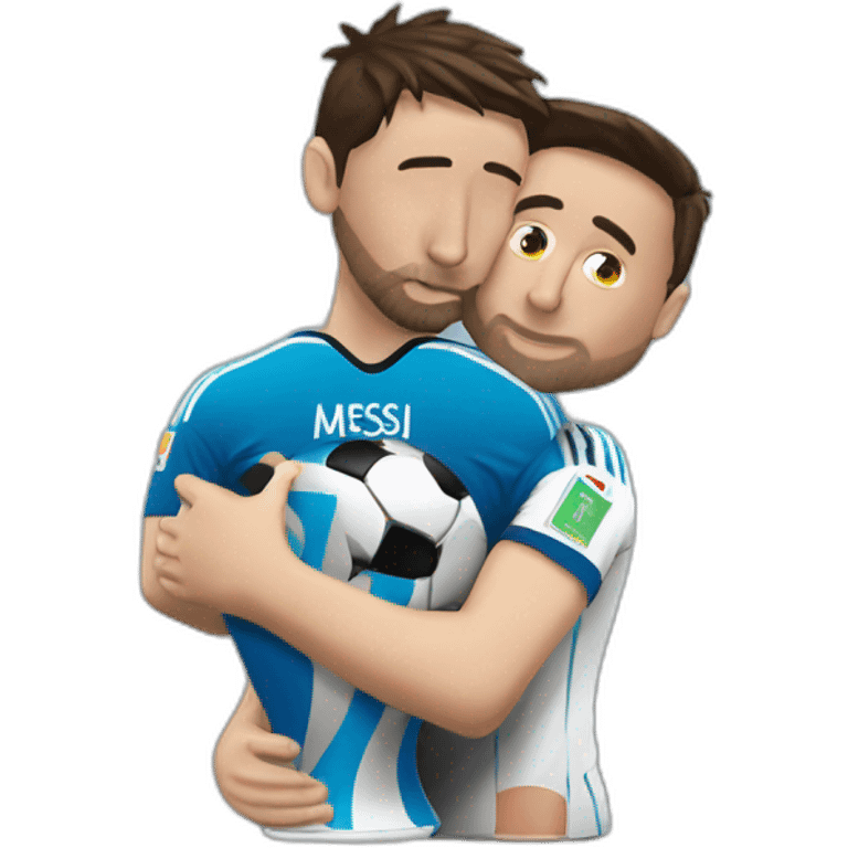 Lionel Messi kissing the world cup emoji