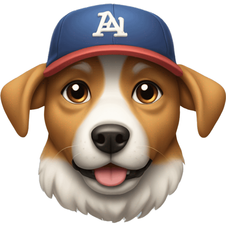 dog wearing baseball hat emoji