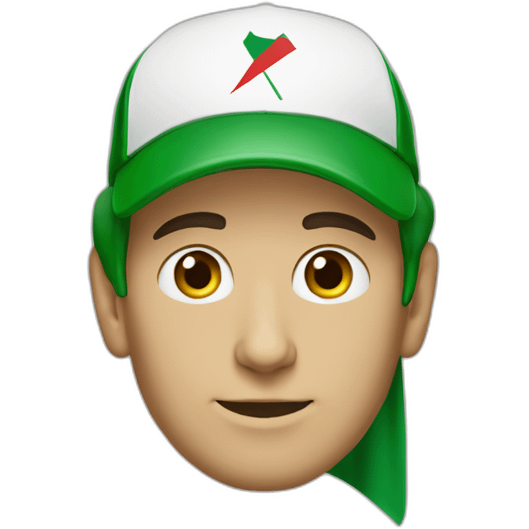 Steve Jobs with an algerian flag cap emoji