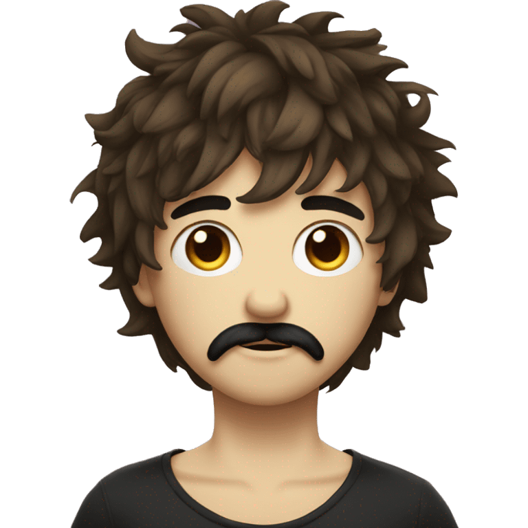 emo boy with shaggy hair and moustache emoji