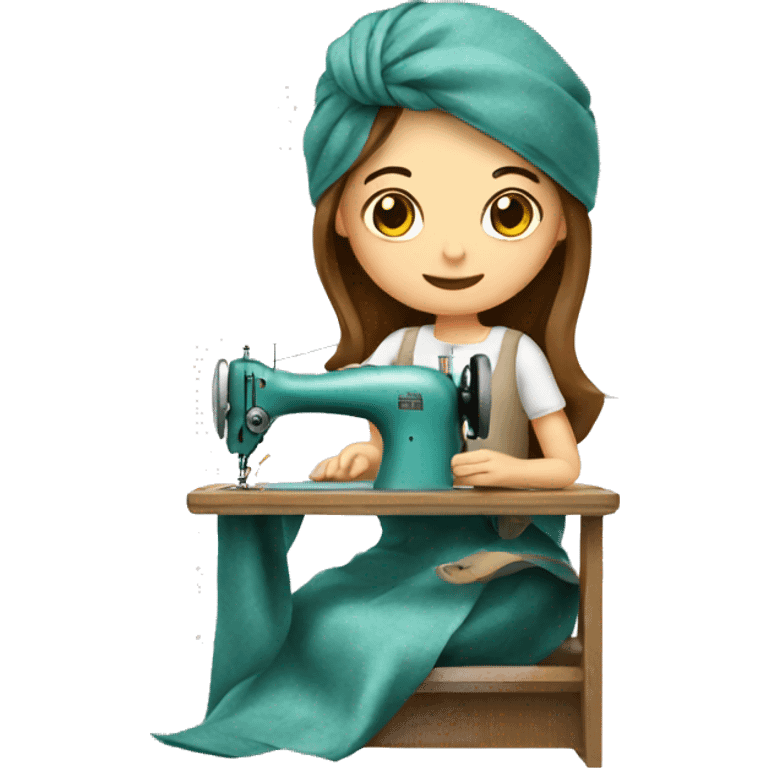 Sewing girl emoji