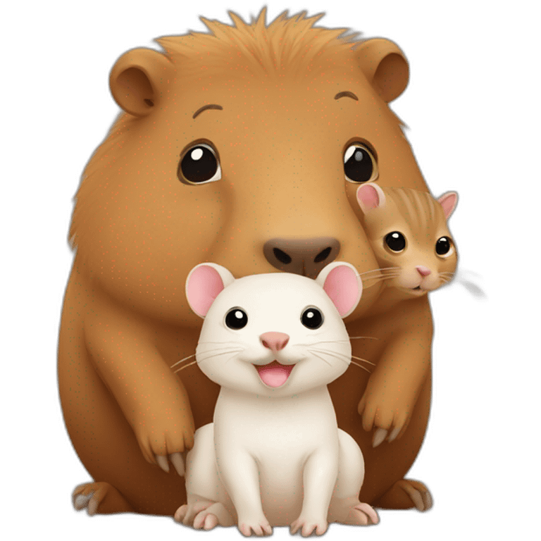 Capybara with kitten emoji