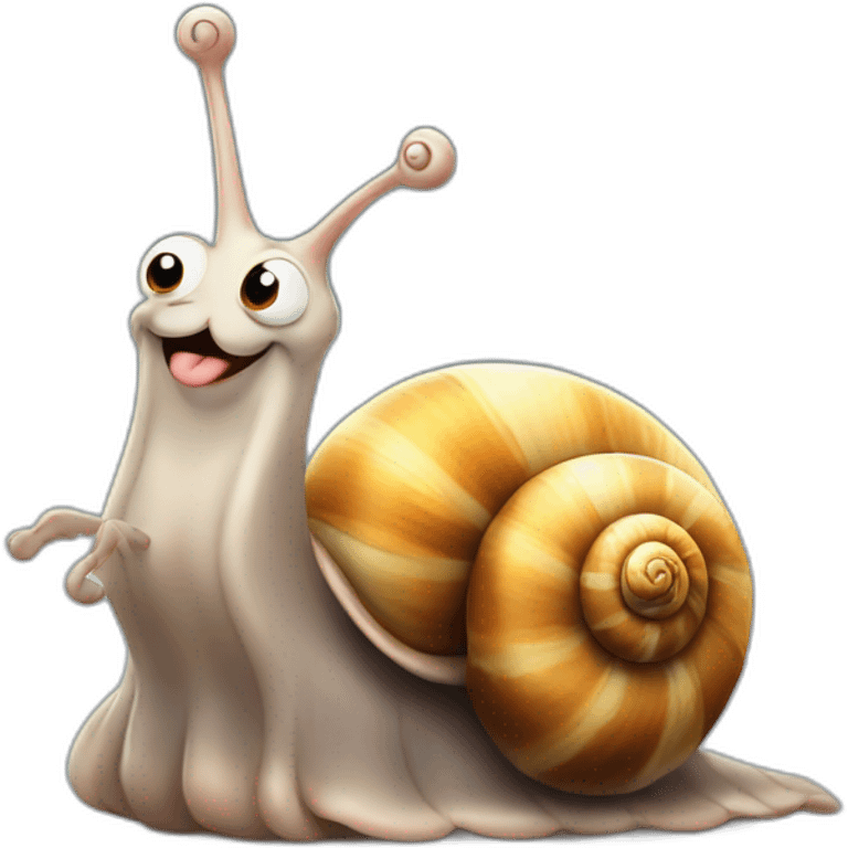 Snail yeeting emoji