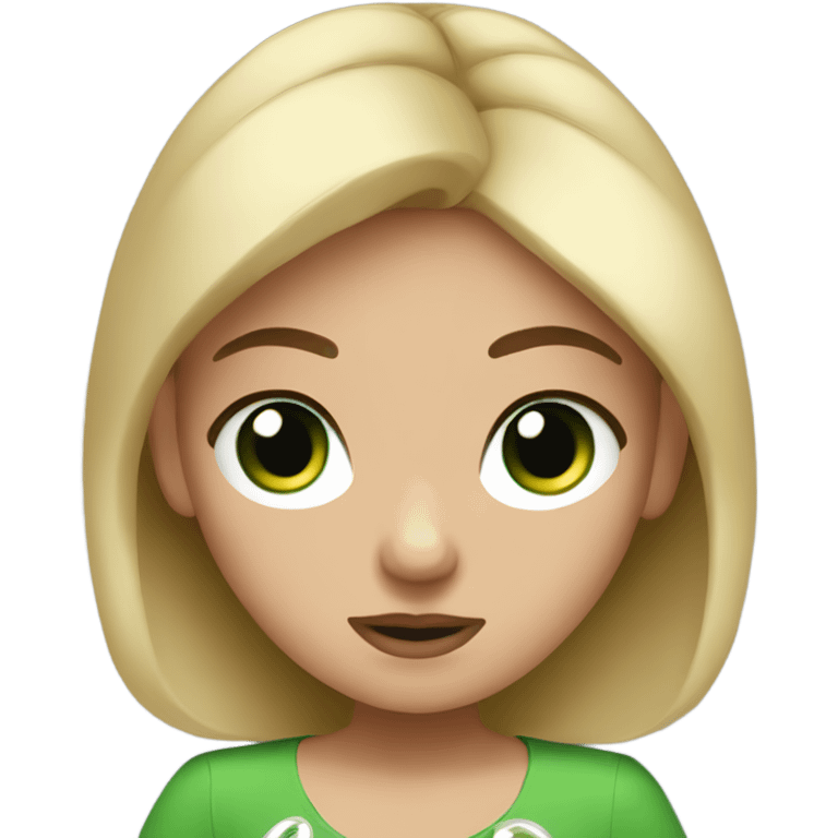 Powerpuff with green eyes and blonde brown hair emoji