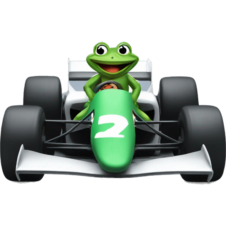 frog racing whit formula 1 emoji