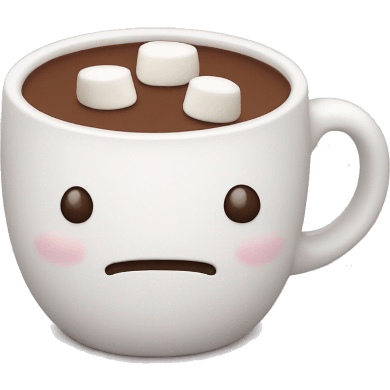 Cute Mug of hot chocolate with mini marshmallows emoji